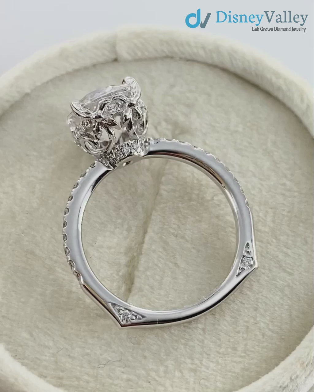 Love Flow Oval IGI Certified Diamond Euro Style Shank Engagement Ring
