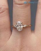2 ct Oval Brilliant Cut Lab Diamond Three Stone Engagement Ring