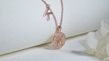 Personalized "K" latter diamond necklace