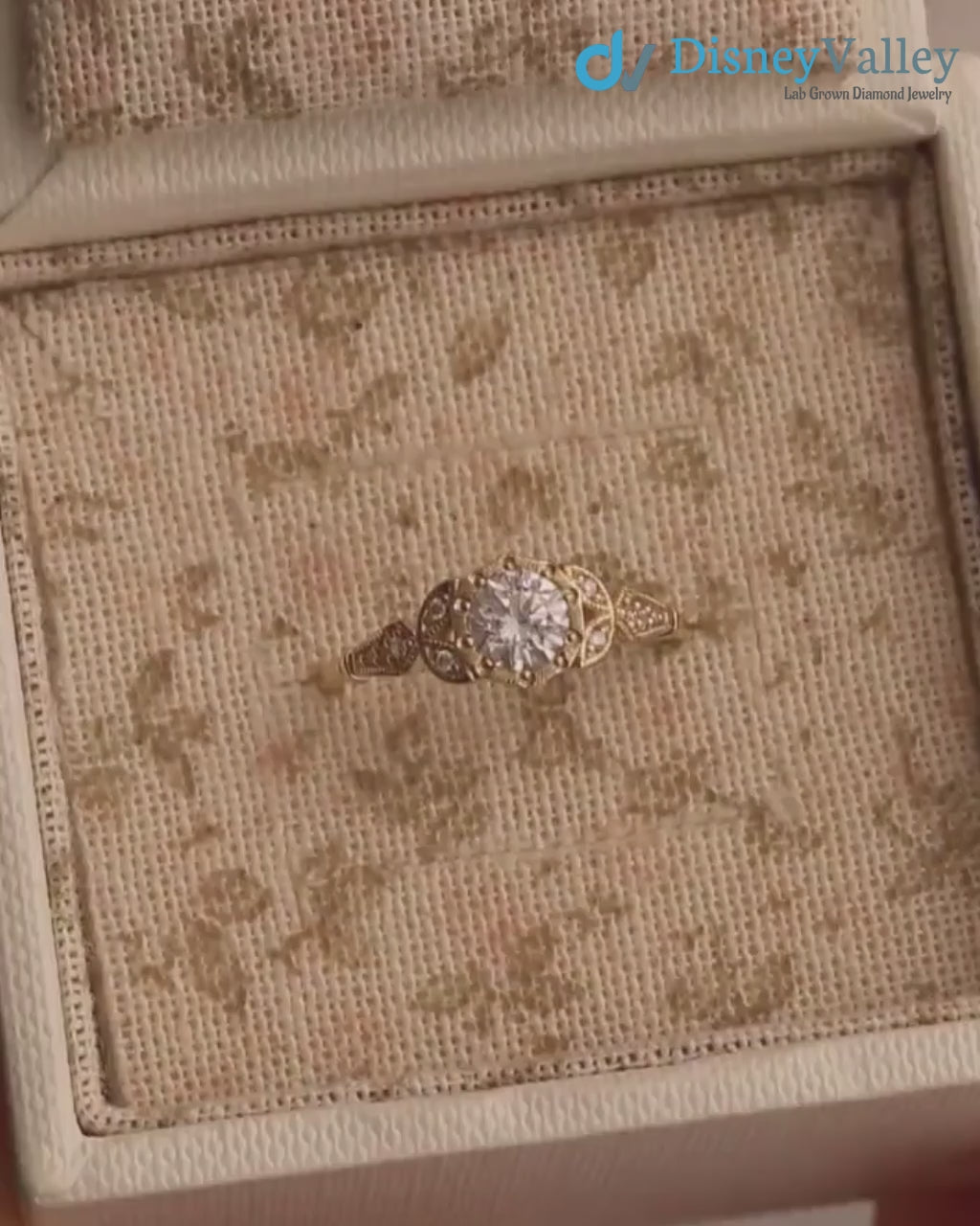 Wild garden leaf vintage solitaire engagement rings