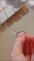 Solid Gold Cushion Cut Moissanite Engagement Ring, Promise Ring