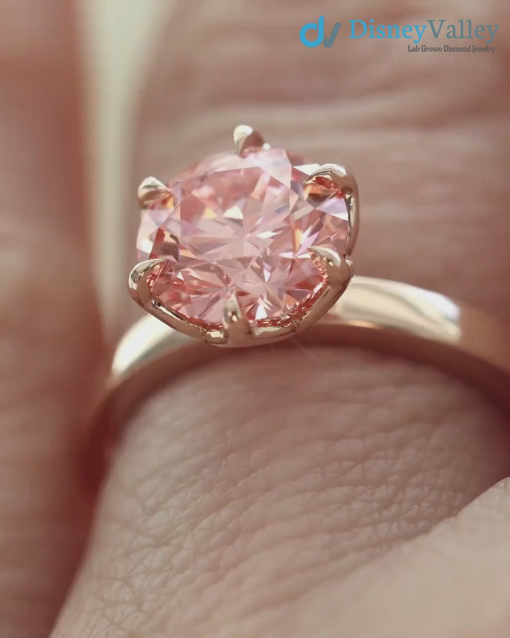 Lotus Petal Pink Diamond Padma by Sevgi Jewelry Claw Prong Setting