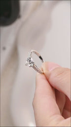 Solid Gold Half Eternity Heart Cut Moissanite Engagement Ring