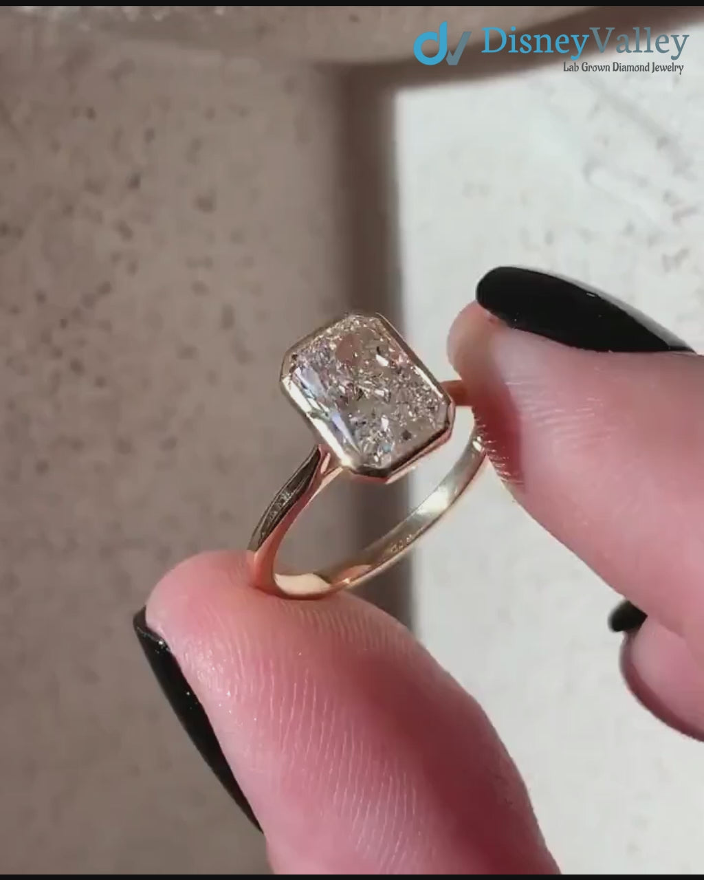 Radiant Cut Lab Grown Diamond Solitaire Engagement Ring