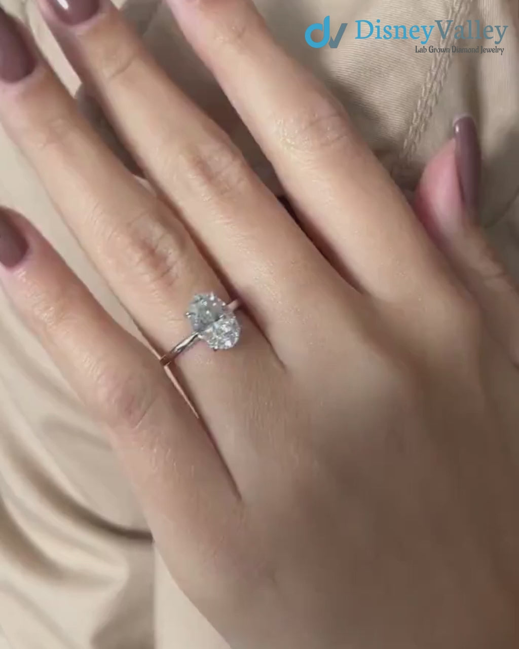 Oval Lab Grown Diamond Engagement Ring, Low Profile Solitaire Fine Jewelry
