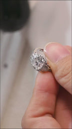 Solid Gold Elongated Cushion Moissanite Engagement Ring, Promise Ring for Her