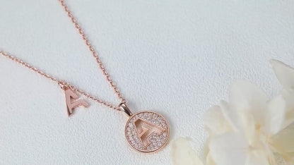 Personalized "A" latter diamond necklace