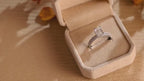 Solid Gold Emerald Cut Moissanite Wedding Band Set