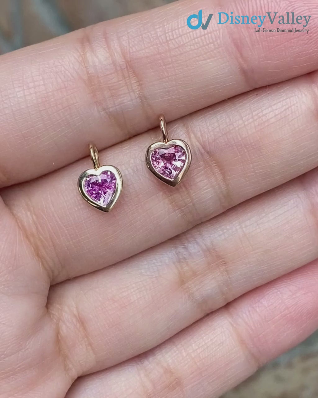Pink Sapphire Heart diamond Necklace and cable chain