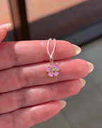 Cherry Blossom Charm Flower Birth Jewelry,  Special Gift for Birth