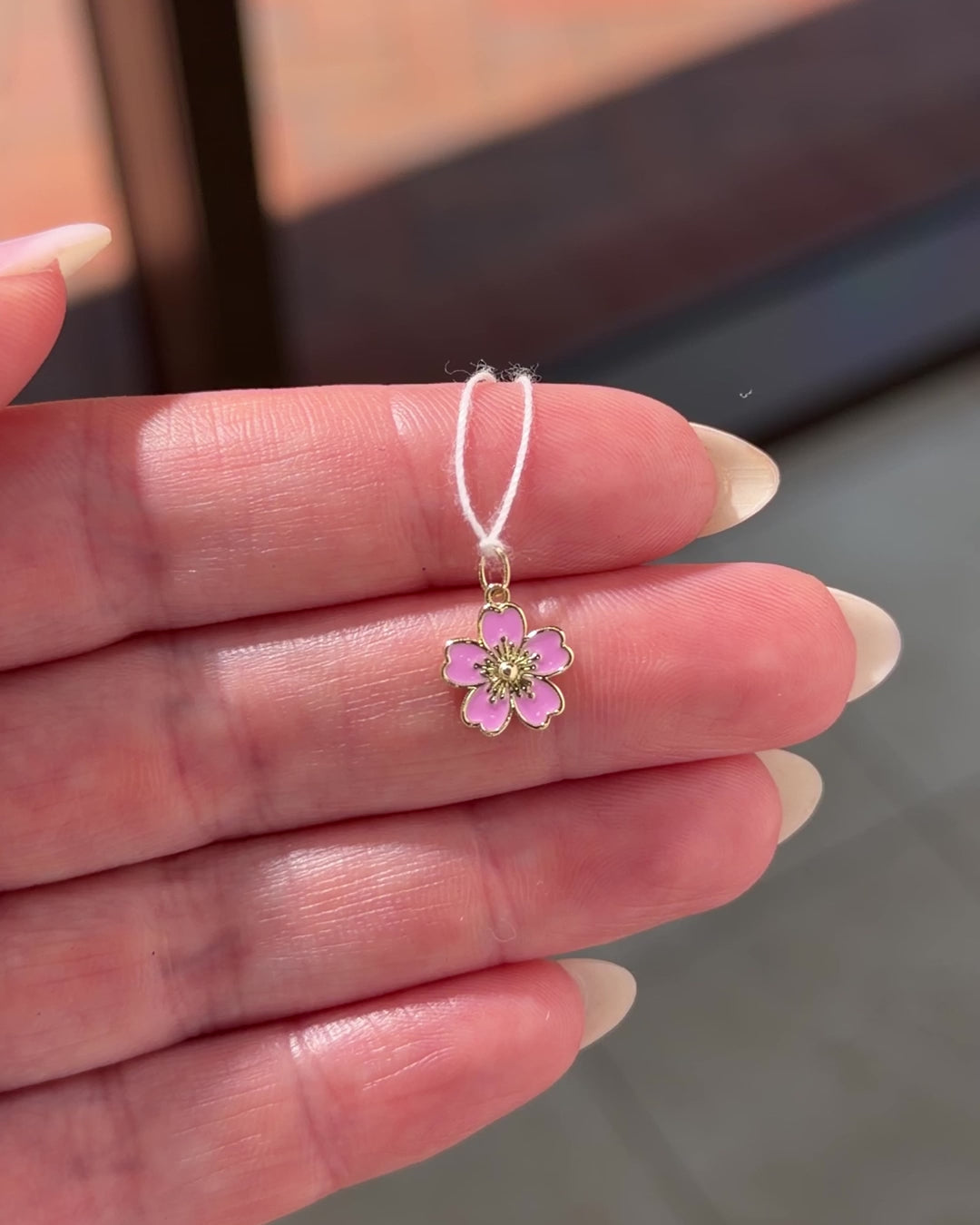 Cherry Blossom Charm Flower Birth Jewelry,  Special Gift for Birth