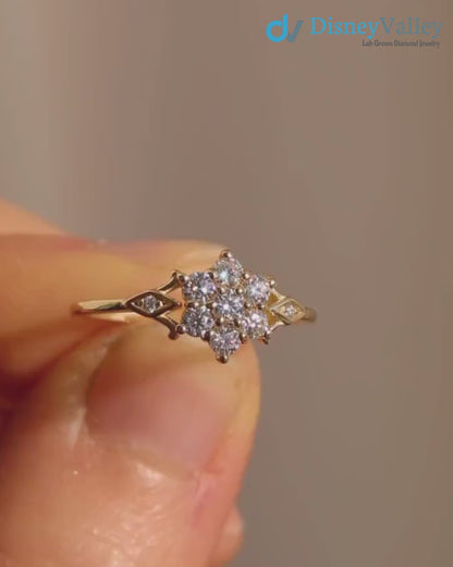 Victoria bloom round vintage engagement ring, wedding ring, diamond ring