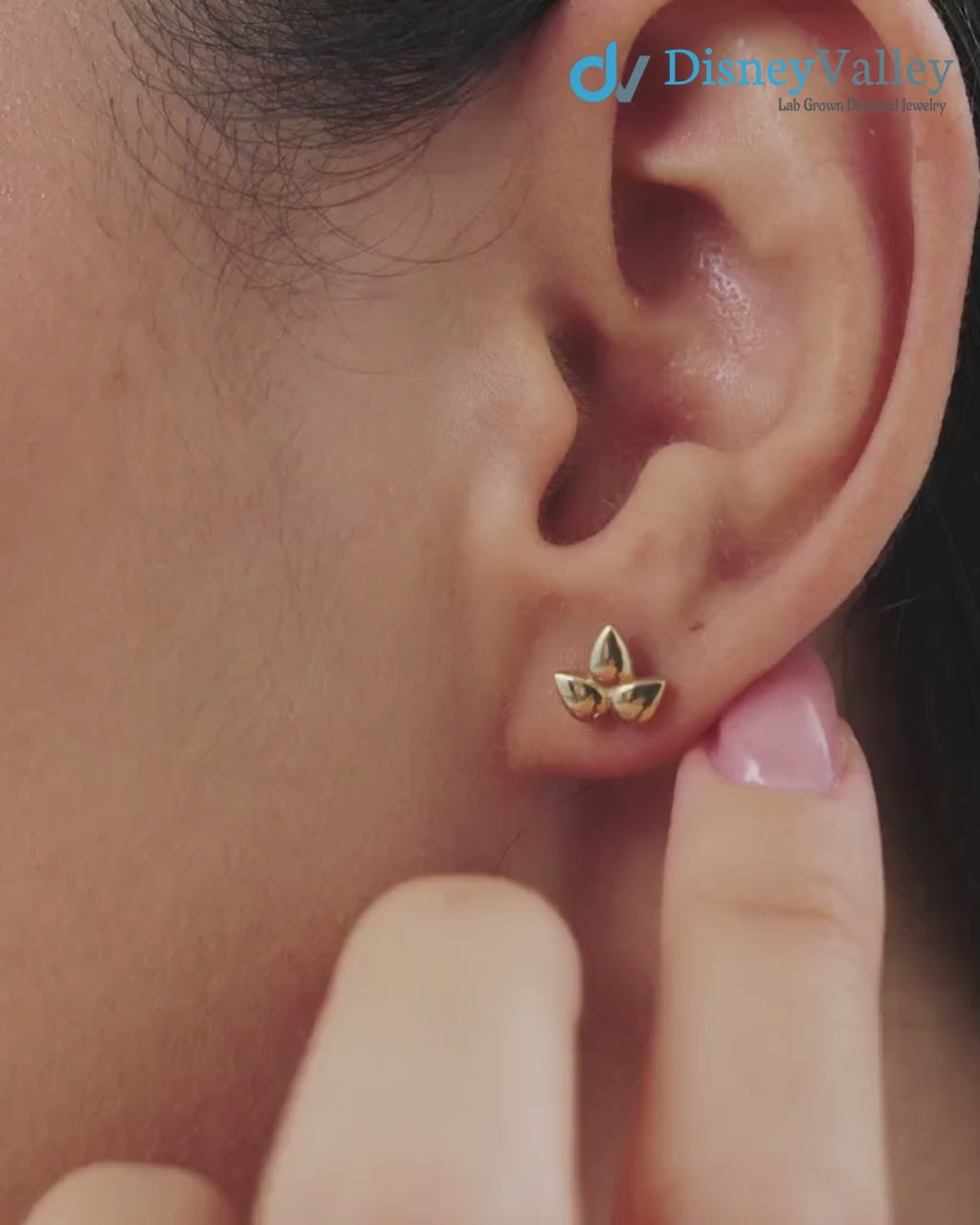 Gold Triple Teardrop Stud Minimalist Trio Dainty Petal Stud Earrings