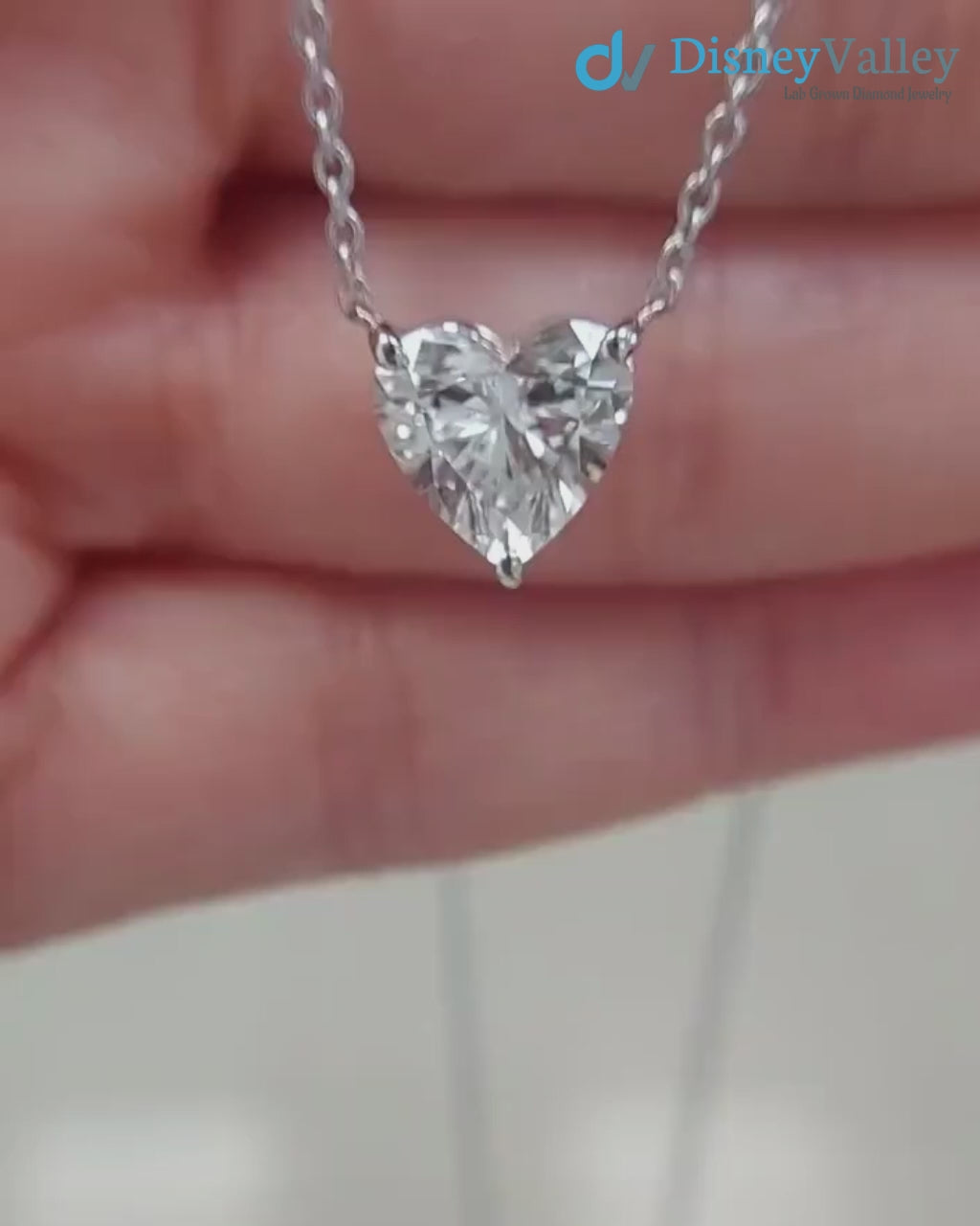 2.00 Ct Heart Cut Diamond Necklace , Lab Grown Diamond Pendant
