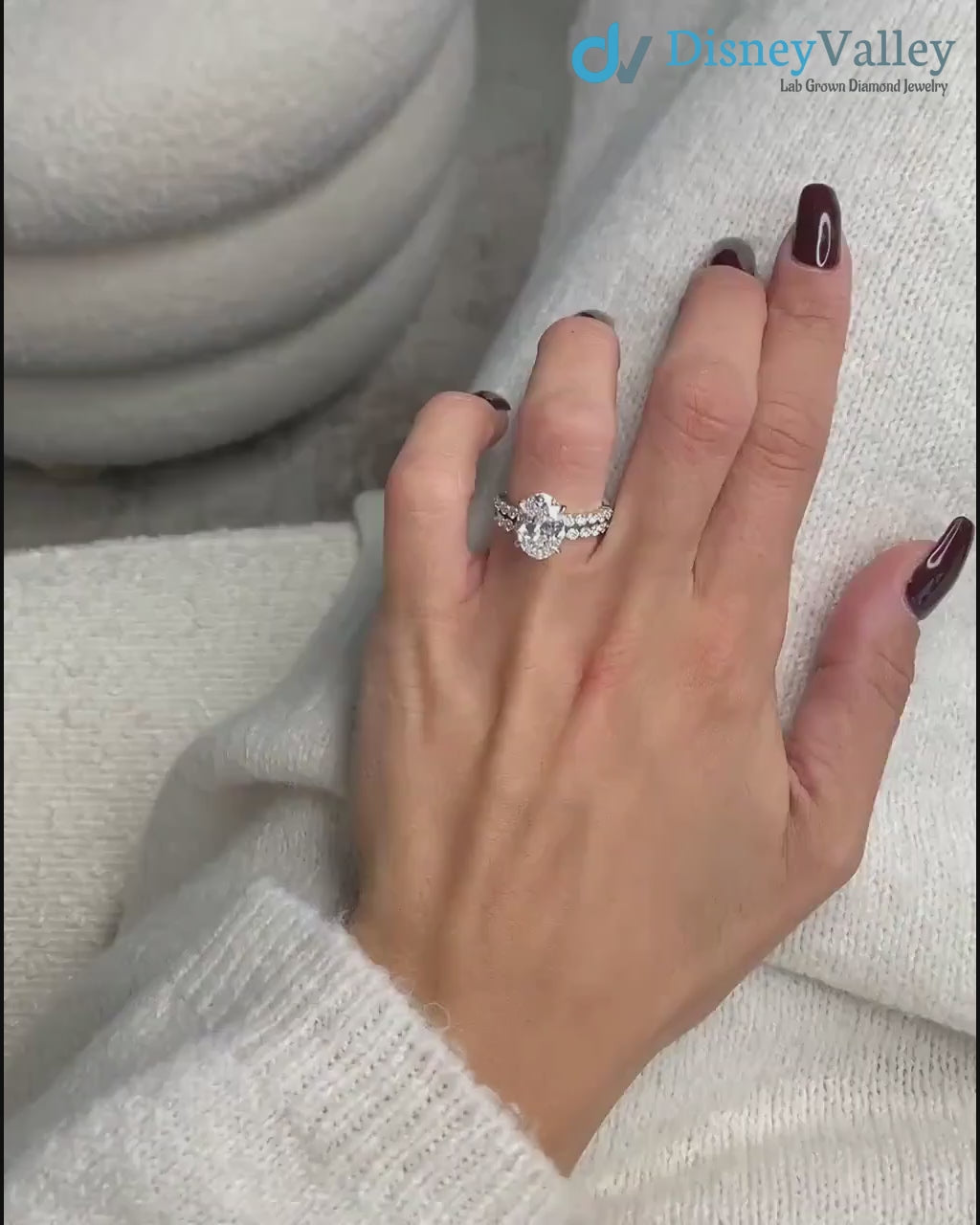 2.75 Carat Engagement Ring Set Oval Cut Engagement Ring With Matching Band