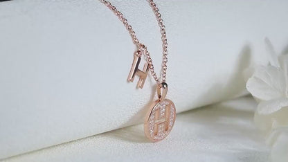 Personalized "H" latter diamond necklace