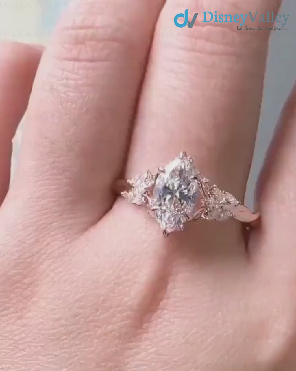 2 Ct Floral Marquise Cut Lab Grown Diamond Wedding Gift Ring Floral Vintage Design