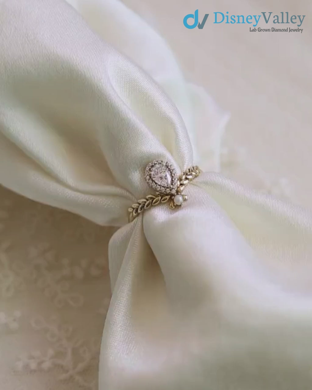 The Fairy Ring, statement ring, pear cut ring, pearl ring, vintage engagement ring