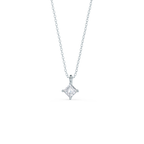 0.50 CT-1.0 CT Princess Cut Moissanite Solitaire Layering Necklace
