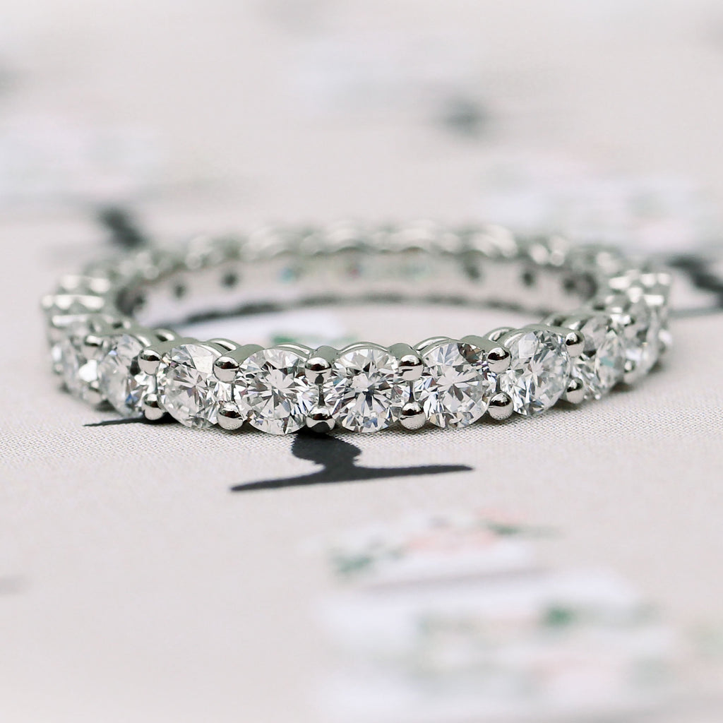 1.98 TCW Round Brilliant Cut Moissanite Full Eternity Wedding Band