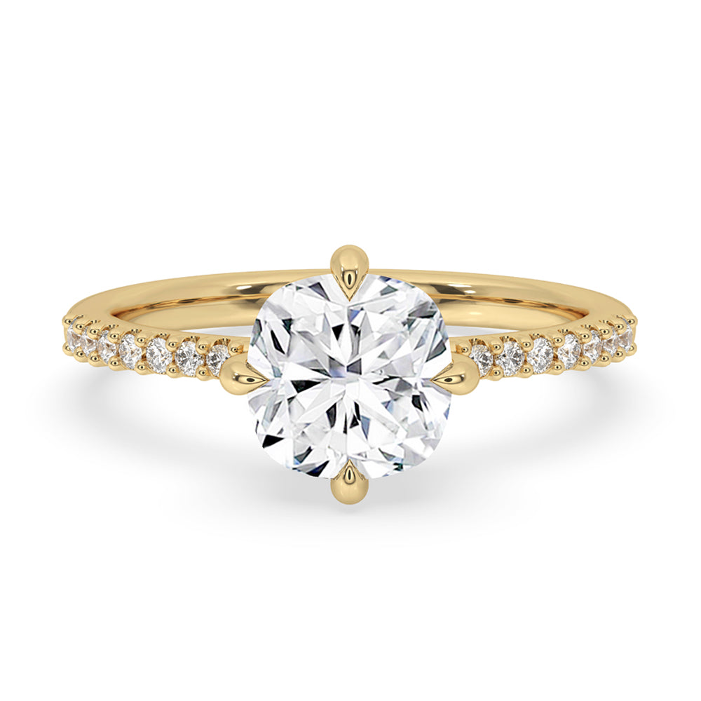 Cushion Cut Diamond Compass Prong Setting Engagement Ring Imagen principal del producto