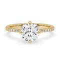 Cushion Cut Diamond Compass Prong Setting Engagement Ring