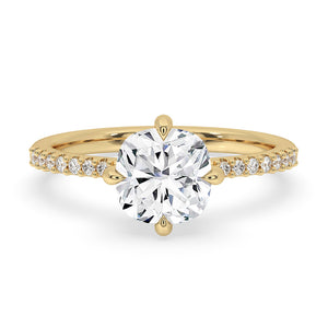 Cushion Cut Diamond Compass Prong Setting Engagement Ring