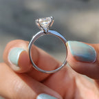 Solitaire Setting Cushion Cut Engagement Ring
