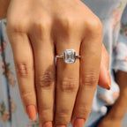 Emerald Engagement Ring With Bezel Setting