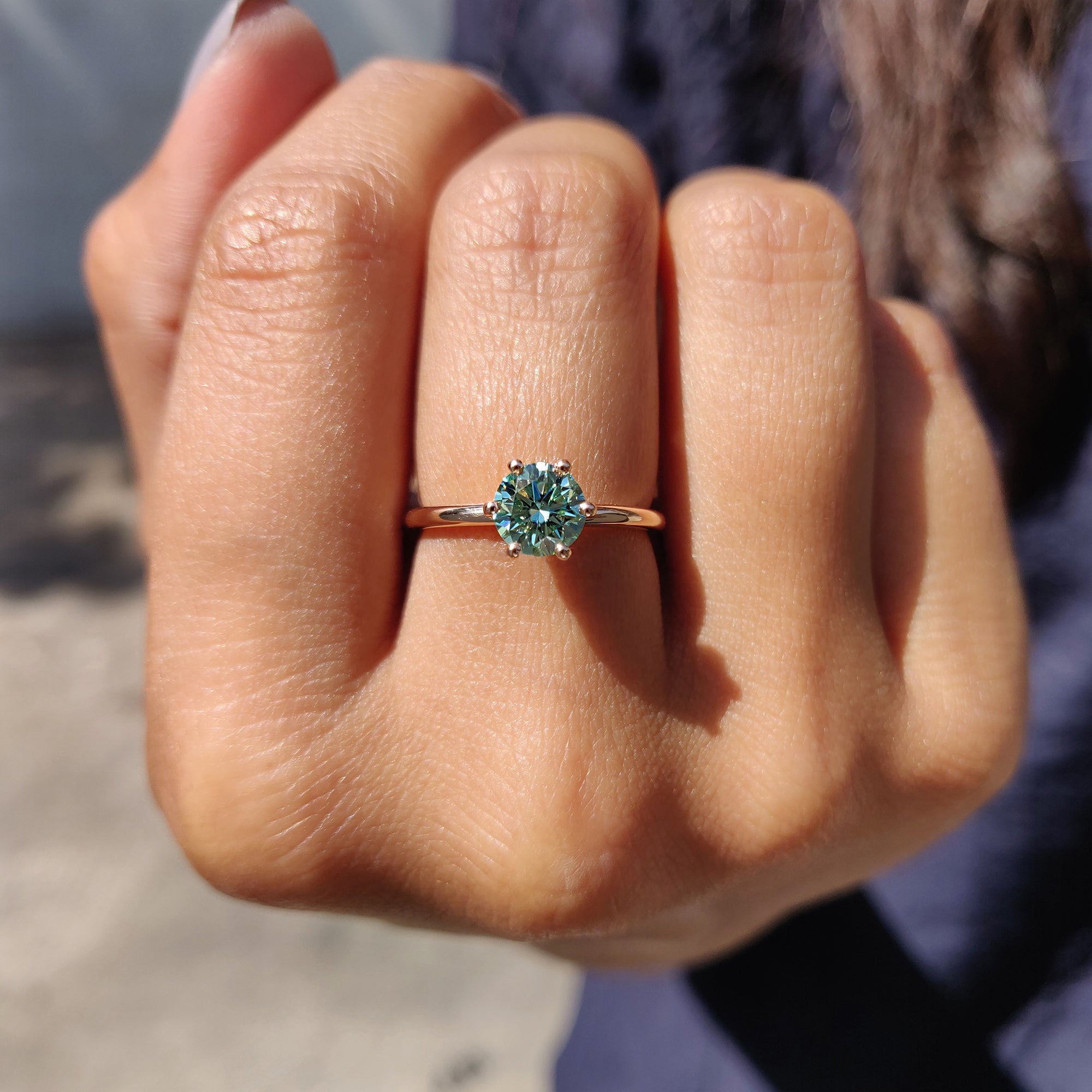 Round Solitaire Engagement Ring In Rose Gold