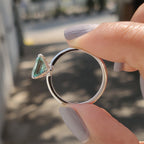 Cyan Blue Asscher Cut Solitaire Ring