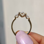 3 Stone Oval Engagement Ring With Double prong setting