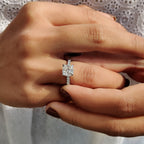 Cushion Cut Hidden Halo Engagement Ring