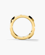 HERCULES Two-Tone Silver and 18k Yellow Gold Ring with Outer Gold Rings - Wide Version
