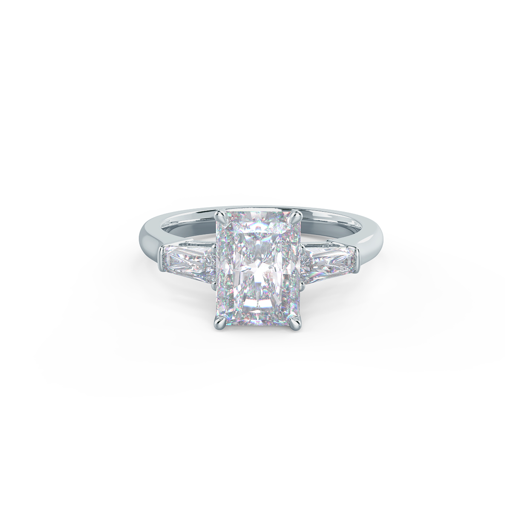 2.50CT Radiant Moissanite Three Stones Engagement Ring