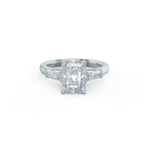 2.50CT Radiant Moissanite Three Stones Engagement Ring