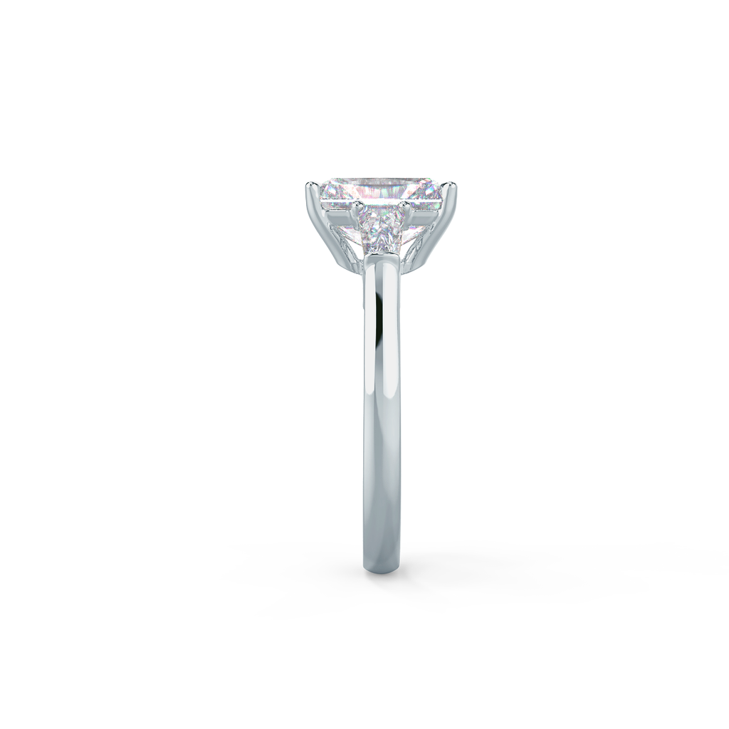 2.50CT Radiant Moissanite Three Stones Engagement Ring