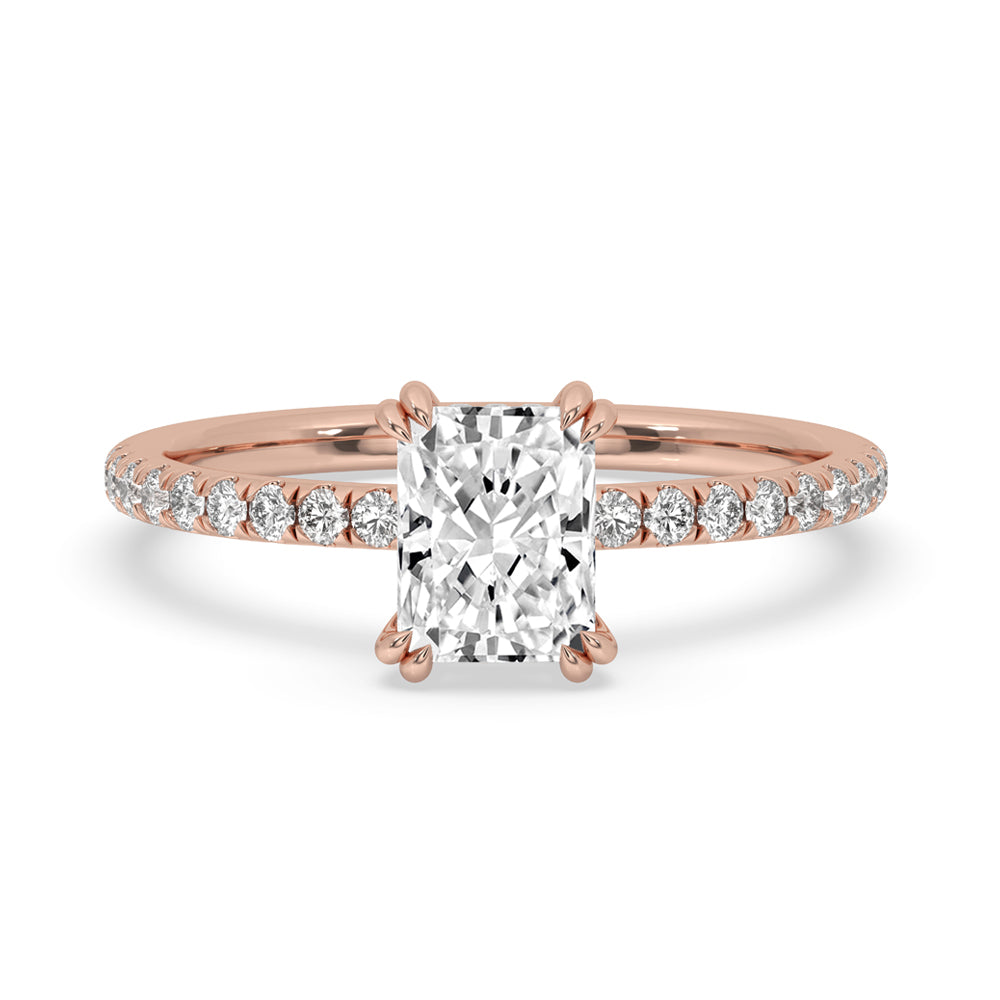 Radiant Diamond Cut Ring in Dazzling Pave Setting Main image