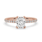 Radiant Diamond Cut Ring in Dazzling Pave Setting