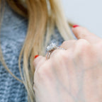 1.50 CT Radiant Cut Moissanite Double Halo Engagement Ring
