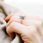 1.50 CT Radiant Cut Moissanite Double Halo Engagement Ring