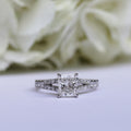 2.50 CT Radiant Cut Moissanite Pave Diamond Engagement Ring