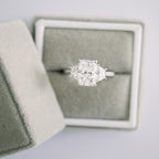2.50 CT Radiant Moissanite Three Stones Engagement Ring