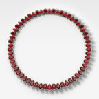 Red Ruby Half Bezel Pear Cut Diamond Choker Necklace