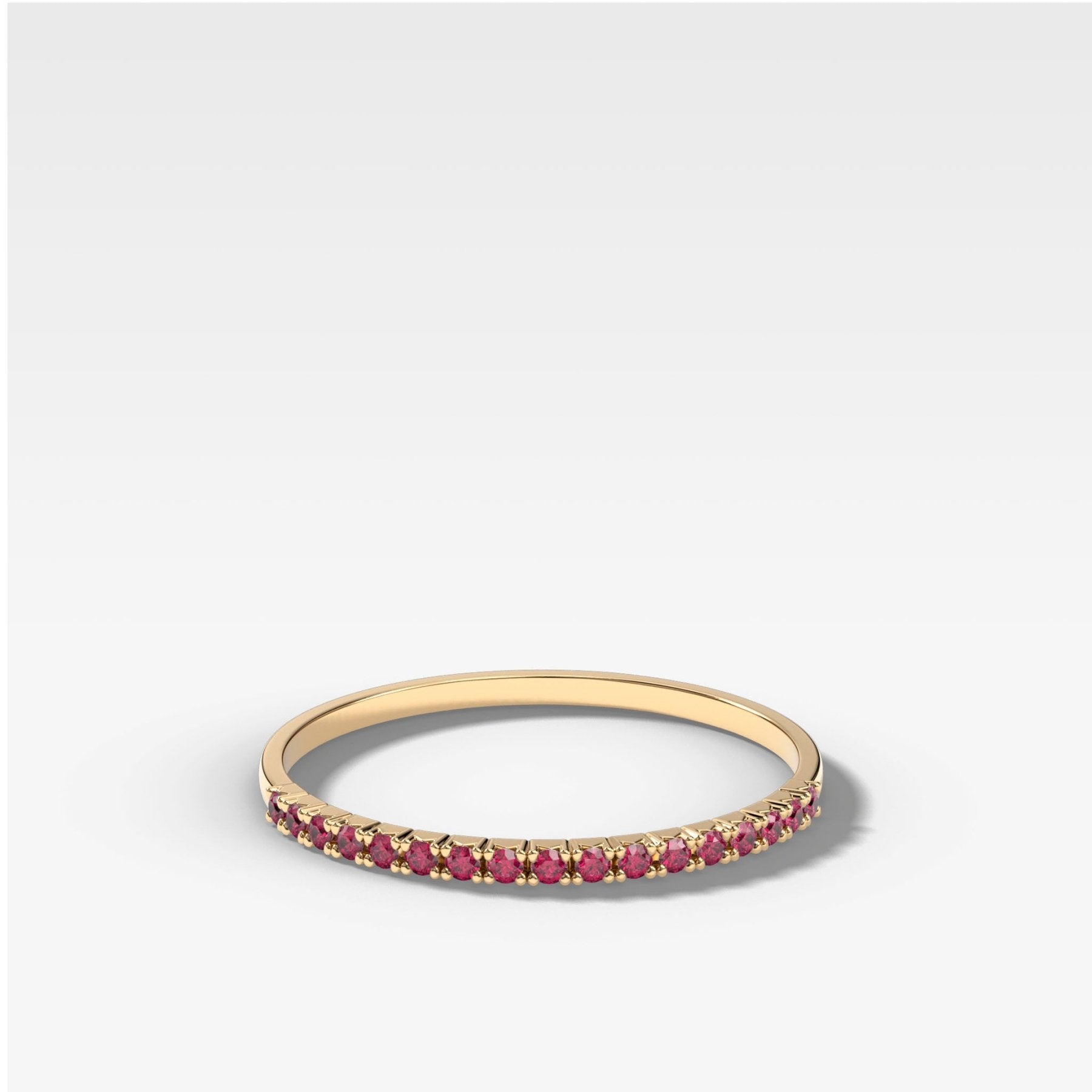 Red Ruby Petite French Pavé Wedding Band Main image