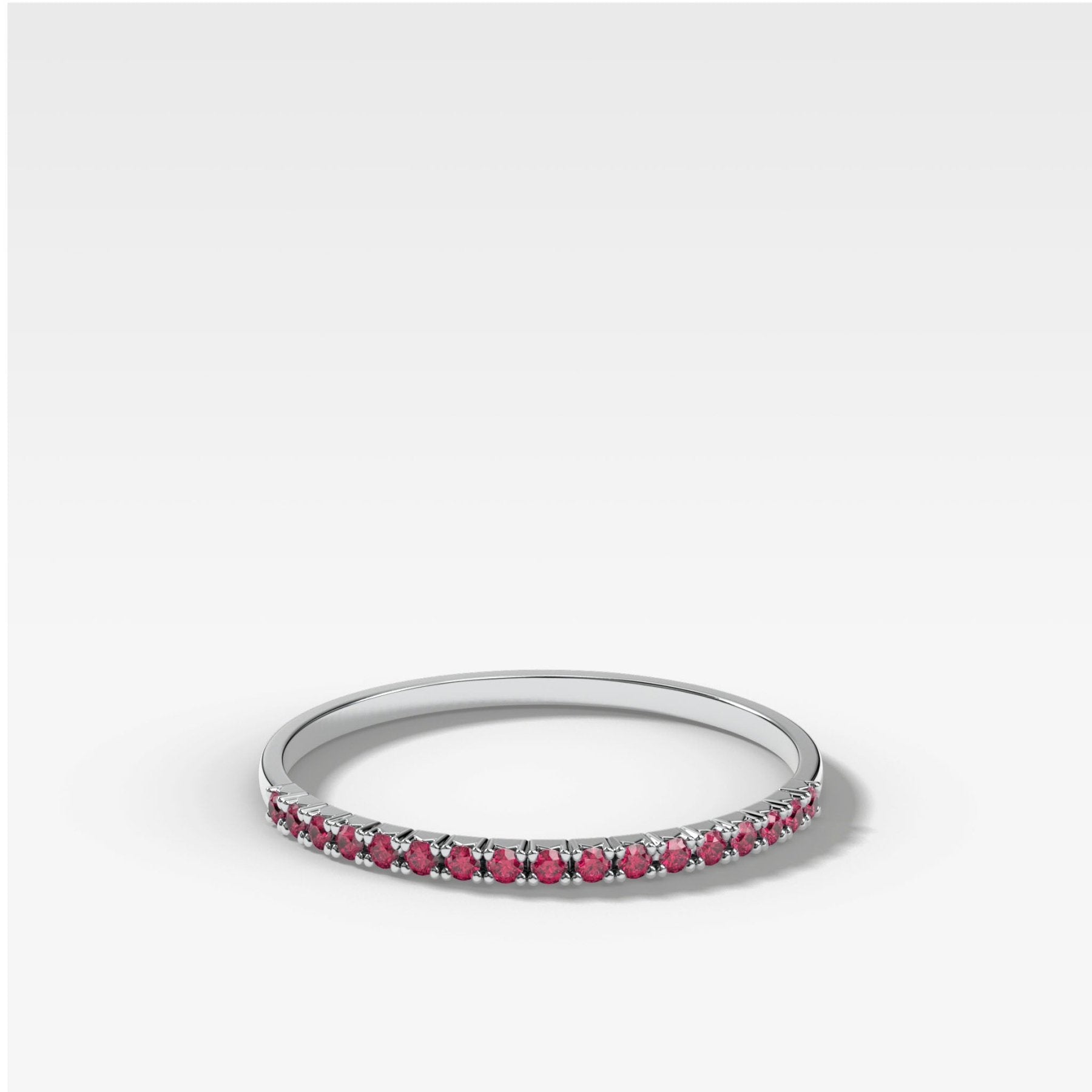 Red Ruby Petite French Pavé Wedding Band Secondary image
