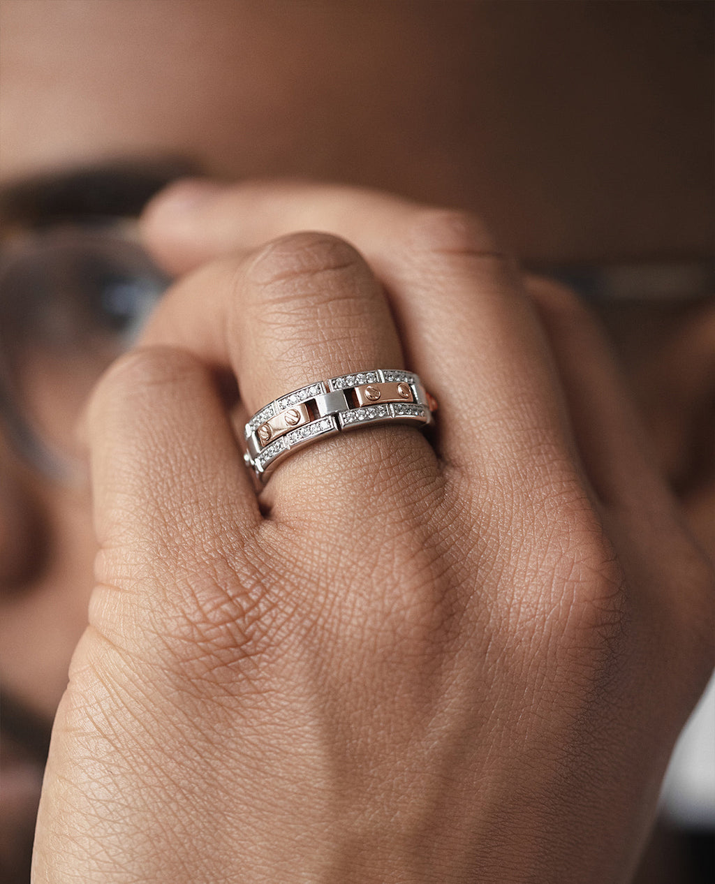 REX Two-Tone Gold Ring with 0.40ct Diamonds