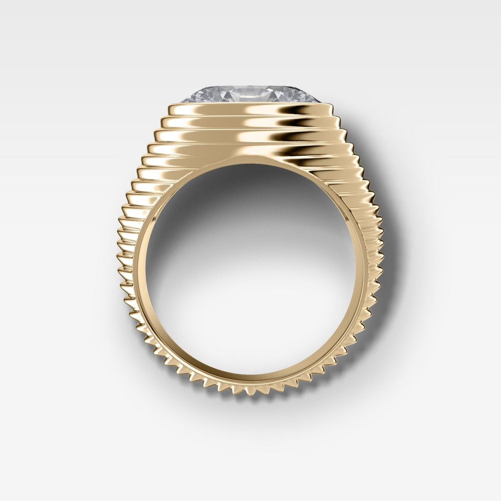 Ripple Solitaire Engagement Ring with East West Oval Cut Diamond