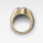 Ripple Solitaire Engagement Ring with East West Oval Cut Diamond