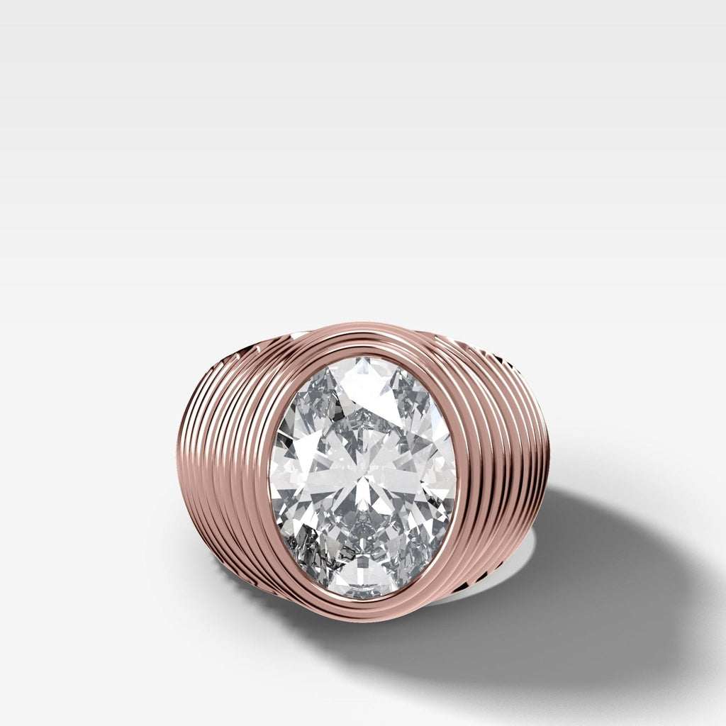 Ripple Solitaire Engagement Ring with an Oval Cut Diamond